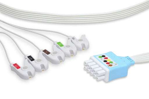 LQ5-90DP0 GE Healthcare - Marquette Compatible Disposable ECG Leadwire. 5 Leads Pinch/Grabber Box of 10