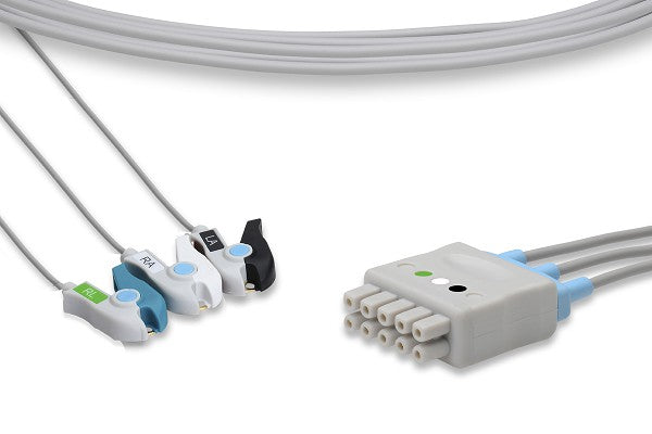 LQB3-90P0 GE Healthcare Compatible ECG Leadwire. 3 Leads Pinch/Grabber