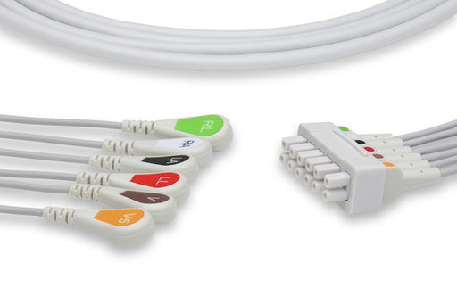 LQB6-90S0 GE Healthcare - Marquette Compatible ECG Telemetry Leadwire. 6 Leads Snap
