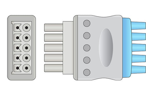 LX5-90S0 Datex Ohmeda Compatible ECG Leadwire. 5 Leads Snap (Grouped)