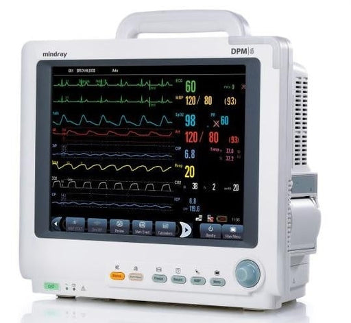 Mindray DPM6 Patient Monitor + Nellcor MPM Module - ECG, NiBP, SpO2, 5 Agent Monitoring (Refurbished)