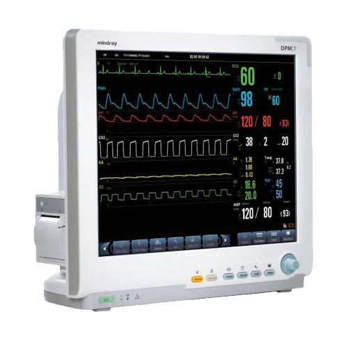 Mindray DPM7 Patient Monitor - ECG, NiBP, SpO2, IBP, Sidestream CO2 (Refurbished)