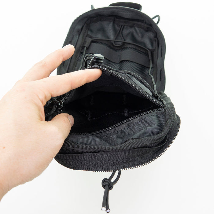 LINE2design MOLLE Pouch, Emergency Medical, Trauma Bag, Gunshot Bag for First Aid (IFAK), Utility Pouch, includes USA Patch - Black - LINE2design 56525-BK