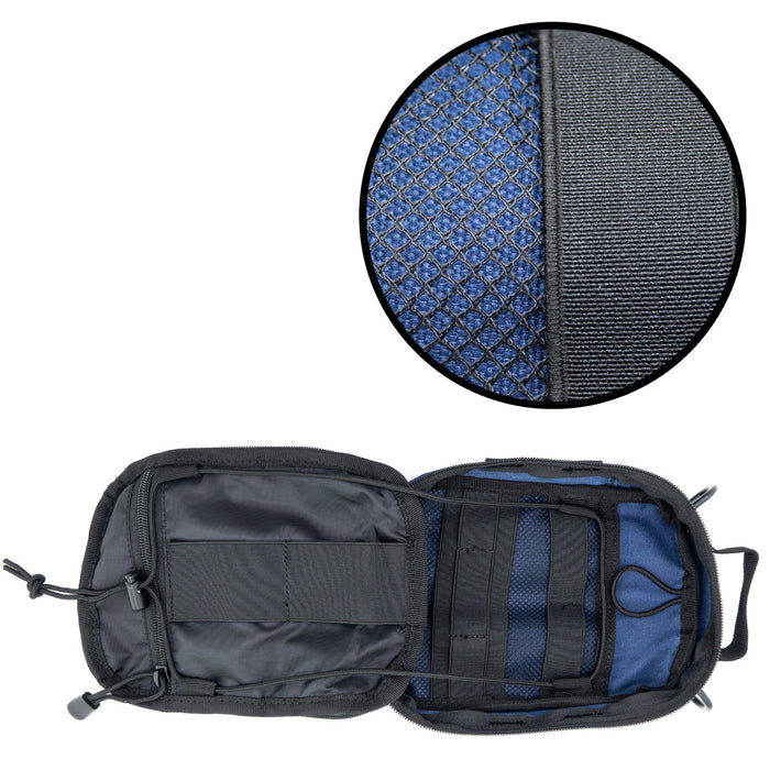 LINE2design MOLLE Pouch, Emergency Medical, Trauma Bag, Gunshot Bag for First Aid (IFAK), Utility Pouch, includes USA Patch - Navy - LINE2design