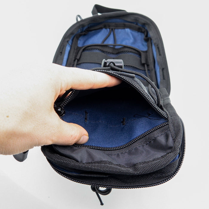 LINE2design MOLLE Pouch, Emergency Medical, Trauma Bag, Gunshot Bag for First Aid (IFAK), Utility Pouch, includes USA Patch - Navy - LINE2design