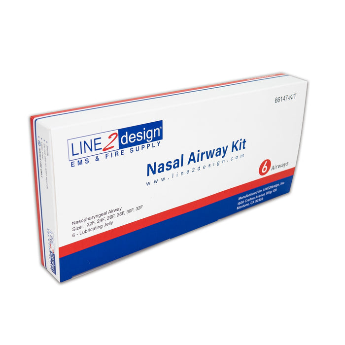 LINE2design Nasopharyngeal (Nasal) Airway Kit, 6 pcs NPA, Airway Management Kit - LINE2design 66147-KIT