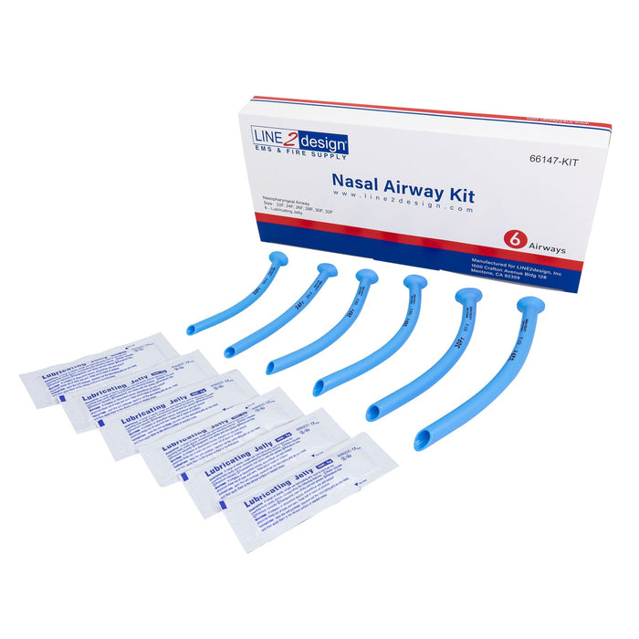 LINE2design Nasopharyngeal (Nasal) Airway Kit, 6 pcs NPA, Airway Manag ...