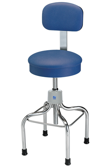 Anesthetist Stool, Stainless Steel, With Back, Beige - Pedigo P-1039-SS-BGE