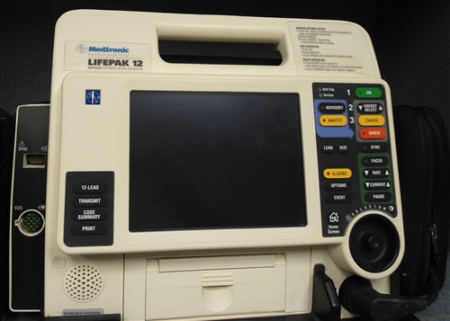 Physio Control LIFEPAK 12 Defibrillator Biphasic, 12 Lead ECG, AED, Pacing, Nellcor Sp02, EL Screen, Printer (Refurbished)