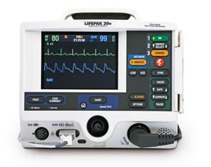 Physio Control LifePak 20e Defibrillator Monitor (Biphasic, 3 Lead ECG, Aed, Pacing, Spo2)  -Refurbished