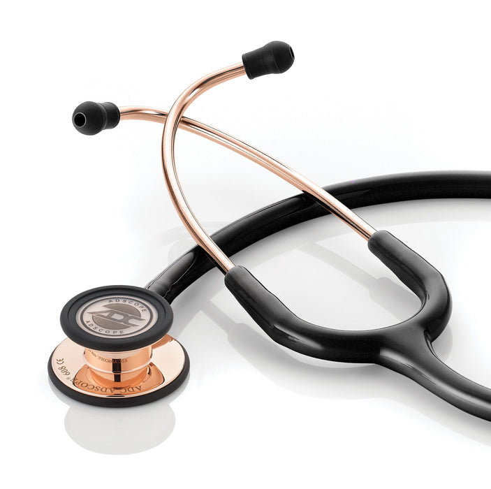 ADSCOPE Conv Stethoscope Adult 30",Rose Gold/Black - ADC 608RGBK