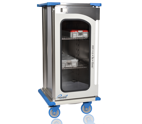 Rev-O-Lu-Tion Enclosed Surgical Case Cart, 29”W X 27-1/2”D X 58-7/8”H Overall Outside Dimensions - Pedigo RCC-233-B