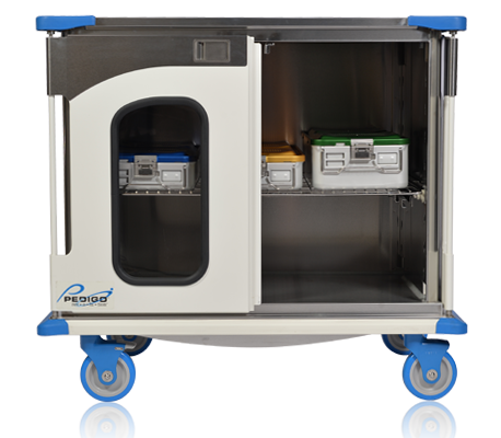 Rev-O-Lu-Tion Enclosed Surgical Case Cart, 46-1/2"W X 27-1/2"D X 41-7/8"H  - Pedigo RCC-242-B