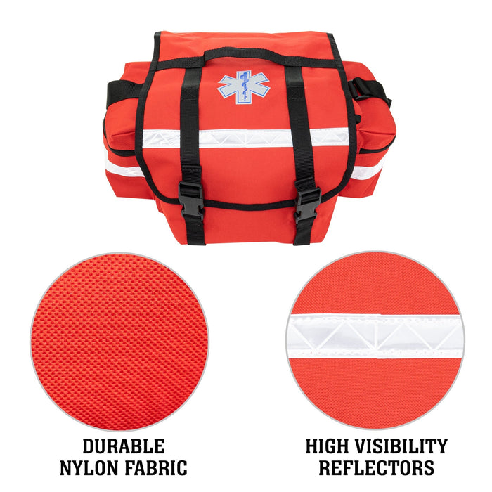 First Aid Kit - First Responder Trauma Bag 17" x 8" x 10", Red - Line2Design 52200-R-KIT