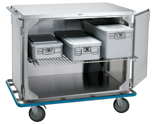 Sealed Surgical Case Cart, Double Door. 45-7/8"W X 28-5/8"D X 40"H Overall Outside Dimensions - Pedigo SCC-242