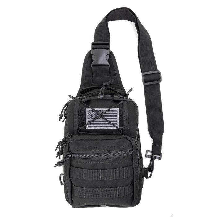 LINE2design Sling Backpack, Bleeding Control Sling Bag, Over The Shoulder Sling Backpack, MOLLE Bag for First Aid Day Pack - Black - LINE2design 56475-BK