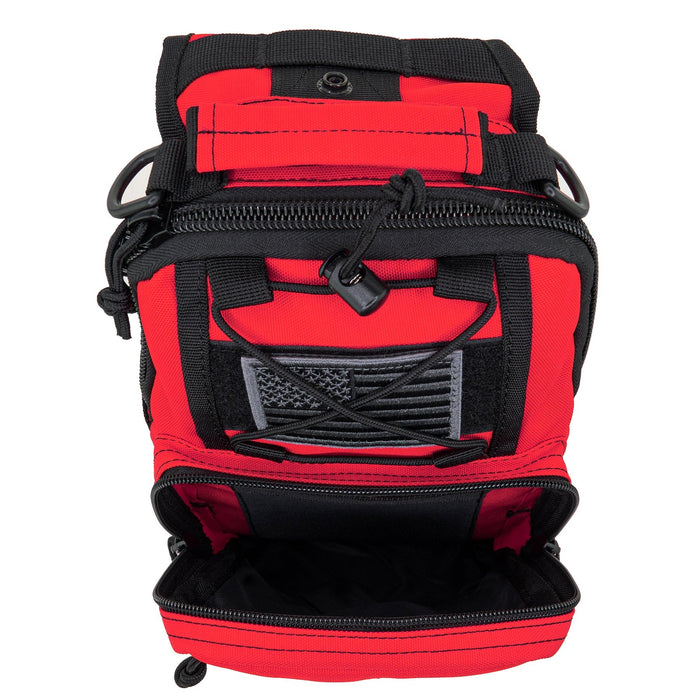 LINE2design Sling Backpack, Bleeding Control Sling Bag, Over The Shoulder Sling Backpack, MOLLE Bag for First Aid Day Pack - Red - LINE2design 56475-R