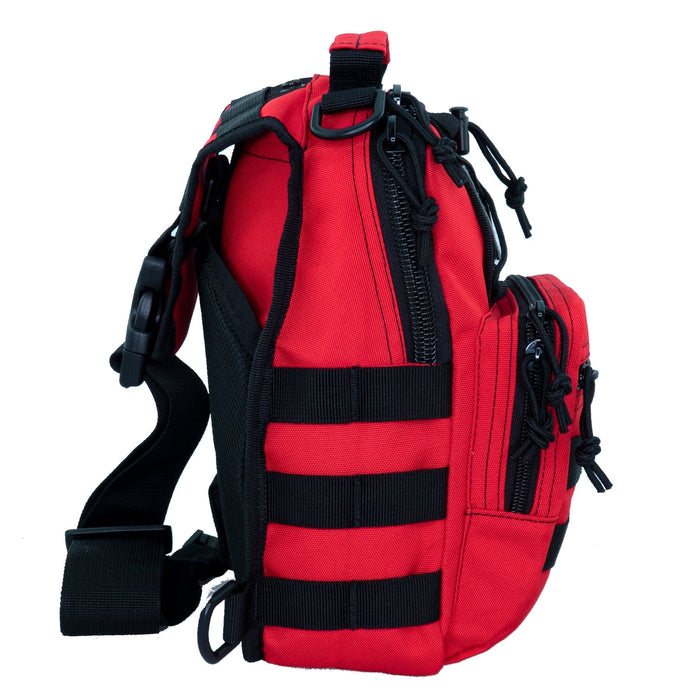 LINE2design Sling Backpack, Bleeding Control Sling Bag, Over The Shoulder Sling Backpack, MOLLE Bag for First Aid Day Pack - Red - LINE2design 56475-R