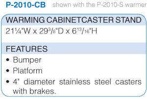 Caster Base, For P-2010 And P-2010-S Blanket Warming Cabinets - Pedigo P-2010-CB