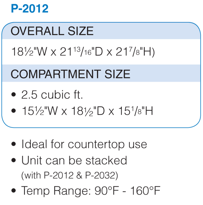 Blanket Warming Cabinet, Deluxe, 2.5 Cu. Ft. - Pedigo P-2012