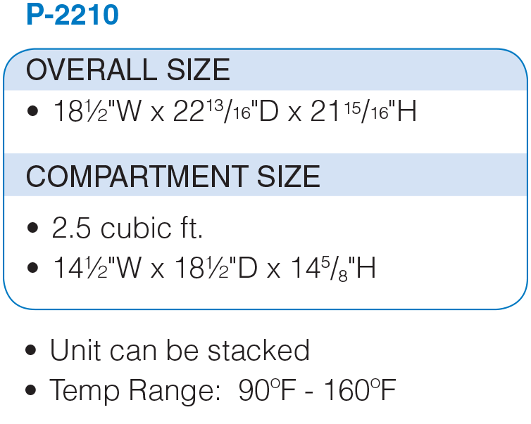 Blanket Warming Cabinet, Elite Series, Medium, 2.5 Cu. Ft. - Pedigo P-2210
