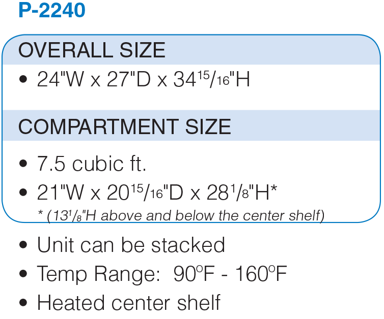 Blanket Warming Cabinet, Elite Series, 7.5 Cu. Ft. - Pedigo P-2240