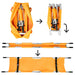 LINE2design EMS Portable Stretcher Emergency Foldaway Medical Flat Four Steel Bars Stretchers with Grip Handles & Zippered Carrying Case - Orange - LINE2design 70039-O - 4