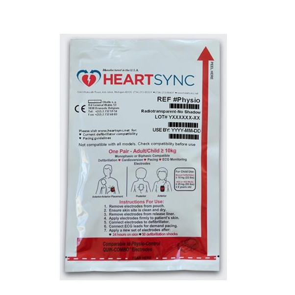 HeartSync Adult or Child Electrode Pads for Physio Control LIFEPAK AEDs and Defibs