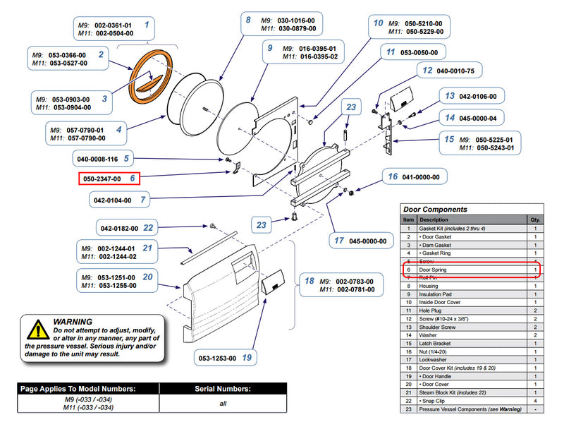 DOOR SPRING - Midmark 050-2347-00