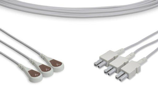 X-AA-90S-V-30 Philips Compatible ECG Leadwire. 3 Leads Snap, 35