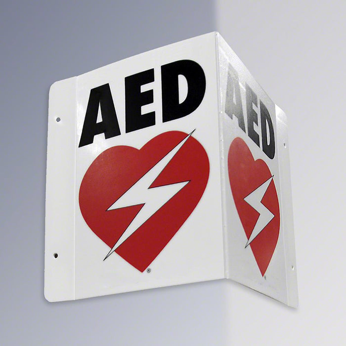 RespondER® Flexible AED Wall Sign - Black & Red on White - Generic AED AMP0500-RES