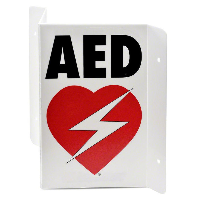 RespondER® Flexible AED Wall Sign - Black & Red on White - Generic AED AMP0500-RES