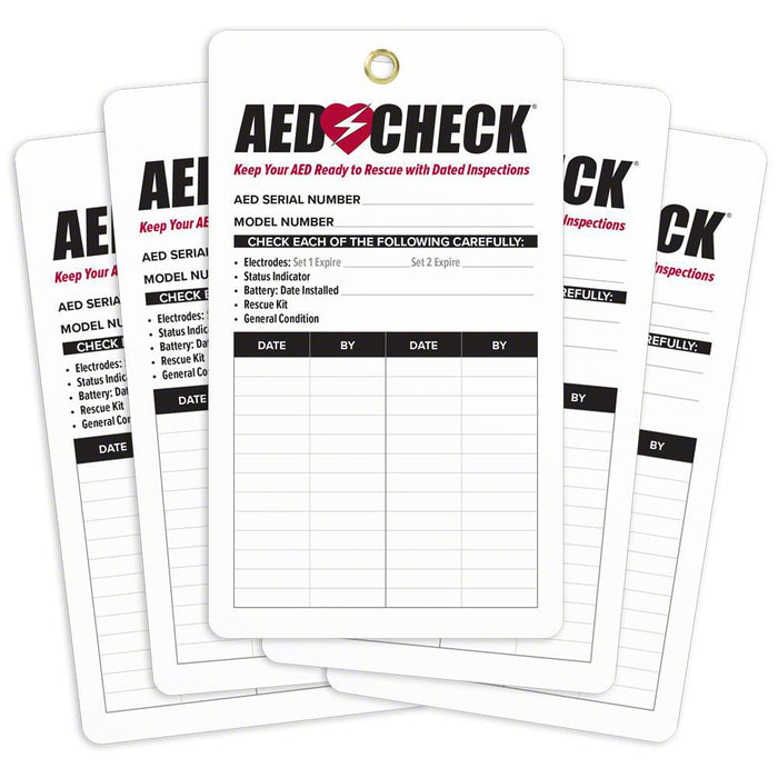 AED - Inspection Tag - 5 pack - Generic AED AMP3737-RES