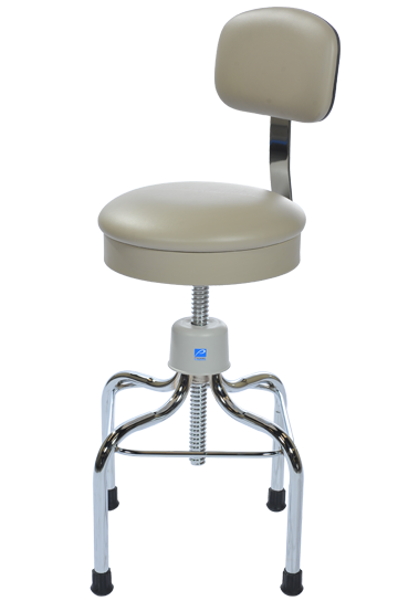 Anesthetist Stool, With Back, Tb-133 Approved, Pvc-Free, River Rock - Pedigo T-39-RVR