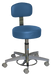 Stool, Gas Cylinder, Foot-Operated 5-Caster  Aluminum Base, W/Back, Tb-133 Approved, Pvc-Free, River Rock - Pedigo T-527-GS-RVR - 1