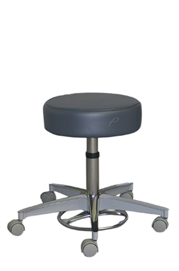 Stool, Gas Cylinder, Foot-Operated 5-Caster Aluminum Base, Without Bac ...