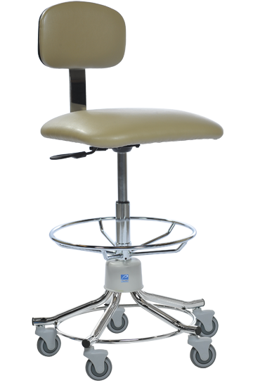 Lab Stool, Gas Cylinder, 5-Caster, Tb-133 Approved, Pvc-Free, Orchard Plum - Pedigo T-555-GS-ORP