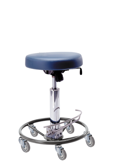 Stool, Surgeon's, Hydraulic, Foot Operated, With 16" Round Seat, Without Backrest. Beige - Pedigo P-6001-BGE