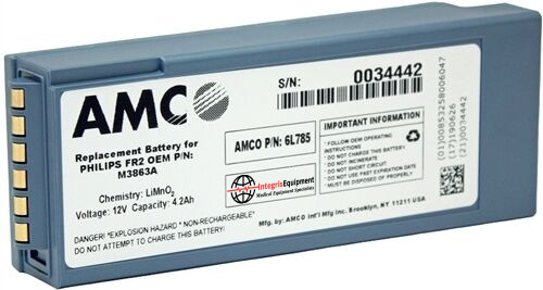 M3863A - AMCO Philips FR2 Replacement Battery - 6L785 - 4 Year Battery