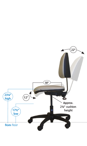 Ergo Task Chair, Glacier. Meets California Tb-117 And Tb-133. Pvc-Free Upholstery - Pedigo T-581-GLC