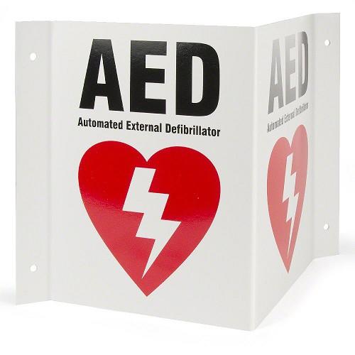 3-Way AED Wall Sign - Defibtech DAC-230