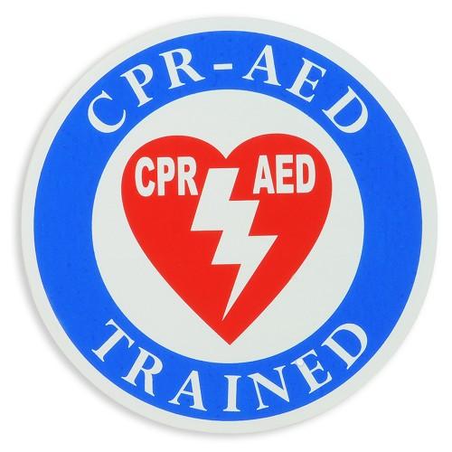“CPR-AED Trained” decal, 4” diameter - Defibtech DAC-805